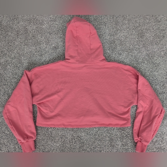 Cleo Harper Logo Pullover Cropped Pink Hoodie Sweatshirt Women's Size Small - Picture 5 of 9
